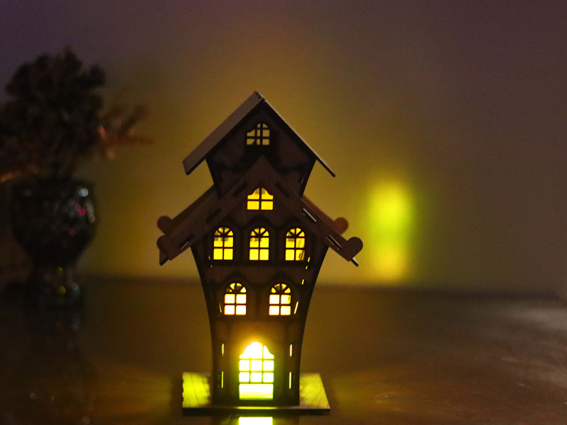 Laser Cut Tea Light Decorative House Model Kit