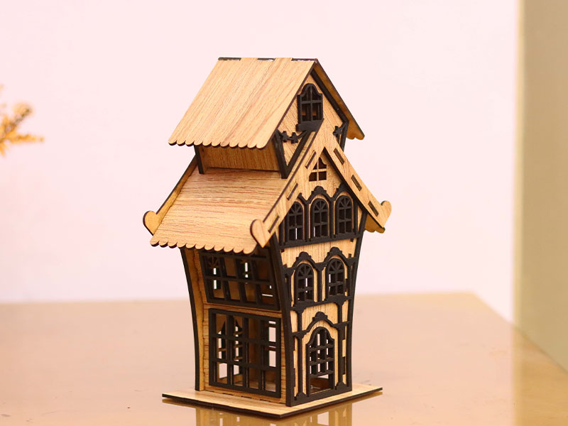 Laser Cut Tea Light Decorative House Model Kit