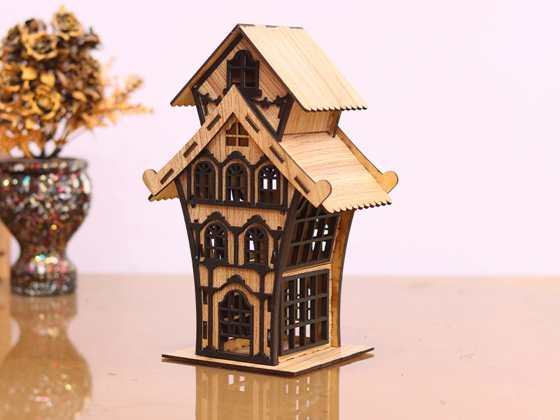 Laser Cut Tea Light Decorative House Model Kit