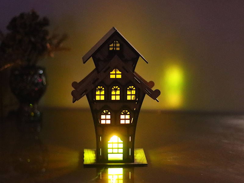 Laser Cut Tea Light Decorative House Model Kit