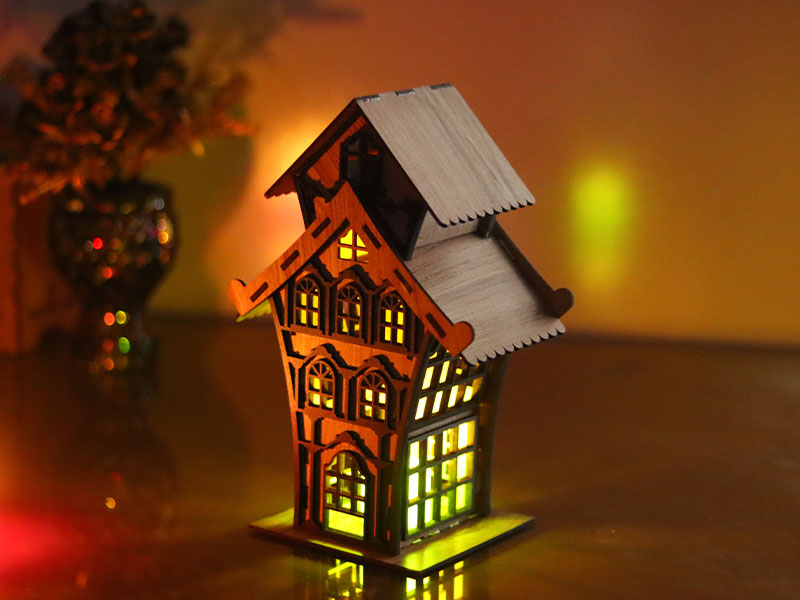 Laser Cut Tea Light Decorative House Model Kit