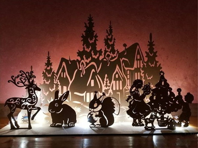 Laser Cut Christmas Nativity Scene Village LED Decoration