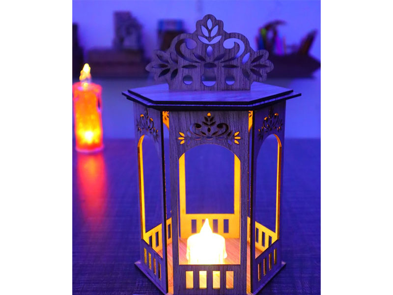 Laser Cut Wooden Lantern Design Lamp Model Kit