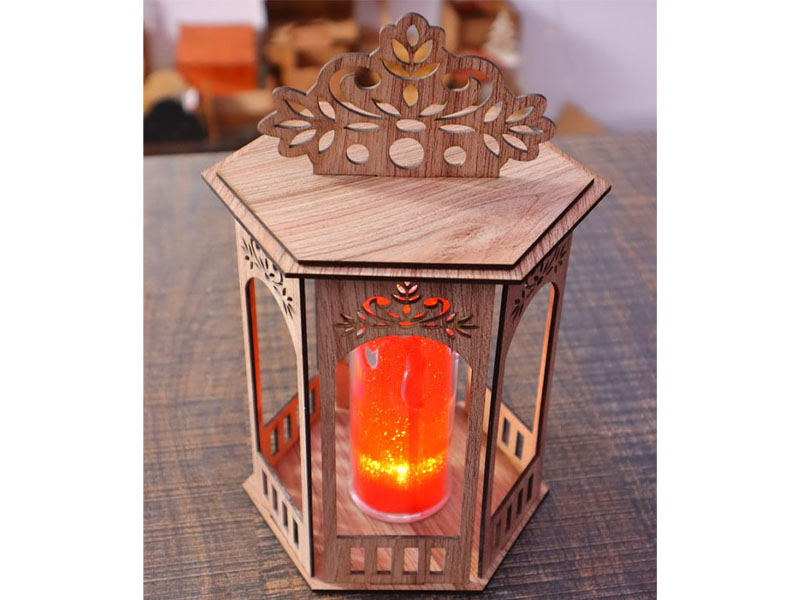 Laser Cut Wooden Lantern Design Lamp Model Kit