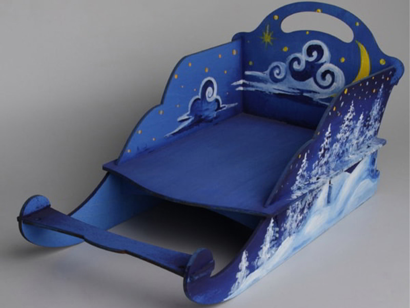 Laser Cut 3D Santa Claus Sleigh Christmas Gift Idea