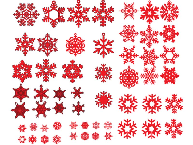 Laser Cut Snowflake Christmas Ornament Decoration Set