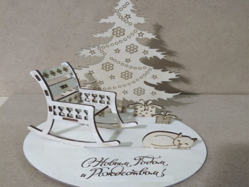 Laser Cut Rocking Chair Christmas Tree Decoration Gift