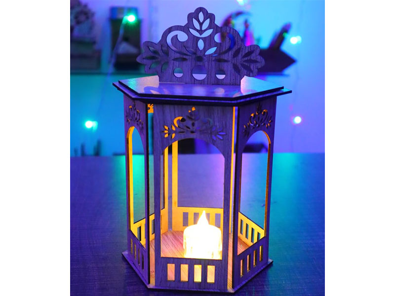 Laser Cut Wooden Lantern Design Lamp Model Kit