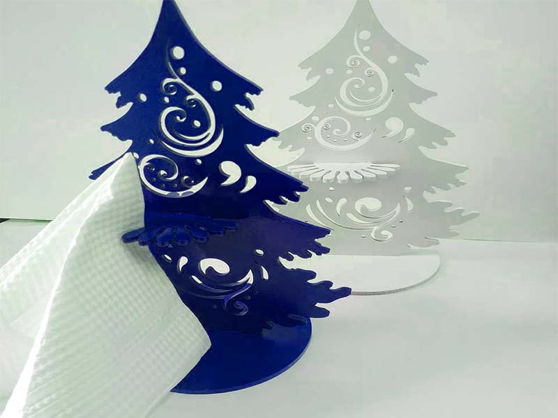 Laser Cut Christmas Tree Napkin Holder for Table Decoration