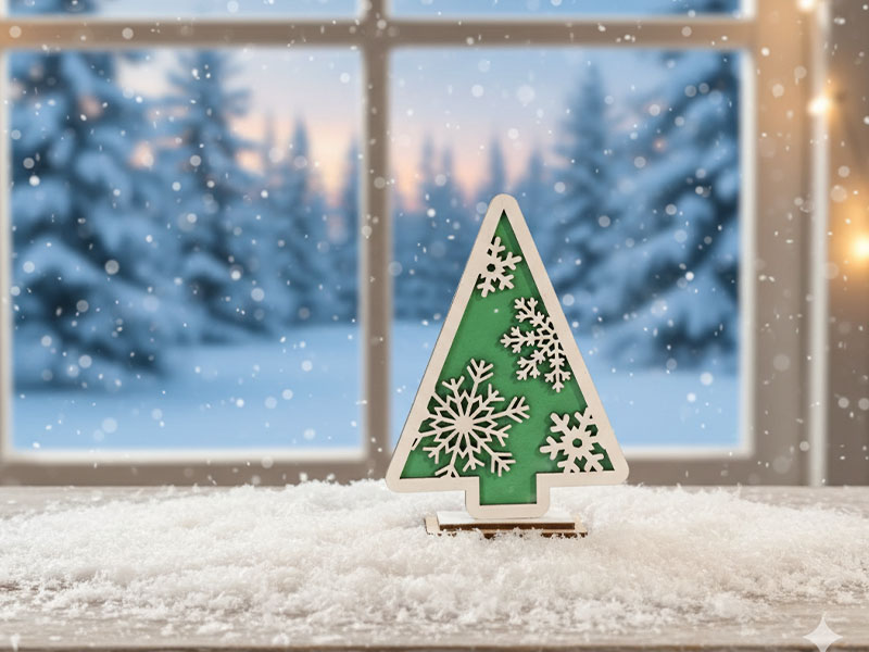 Laser Cut Snowflake Christmas Tree Decoration Stand