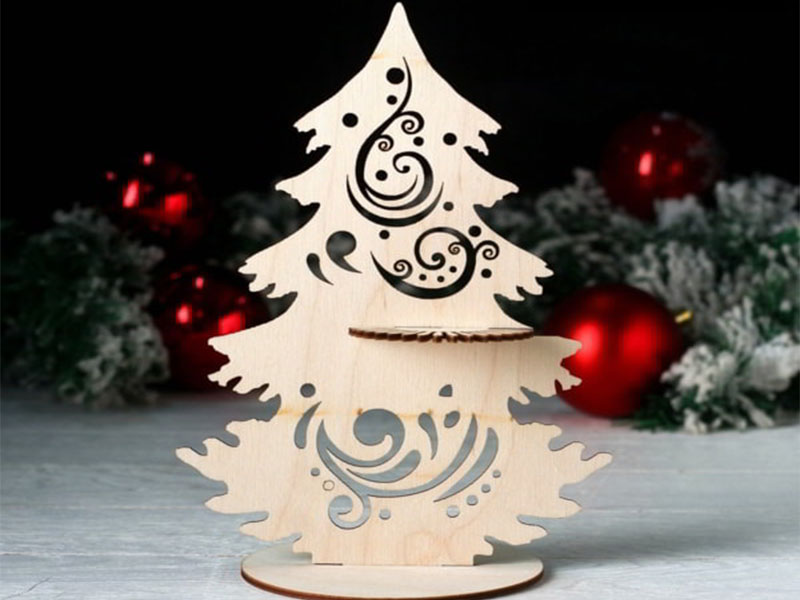 Laser Cut Plywood Christmas Tree Napkin Holder