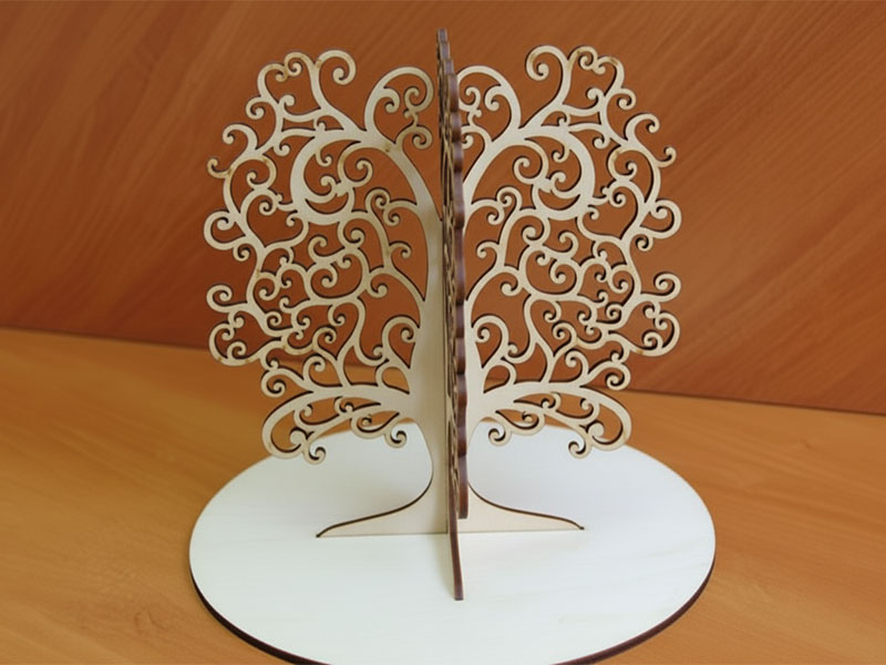 Laser Cut Wooden Jewelry Organizer Tree Stand for Decoration