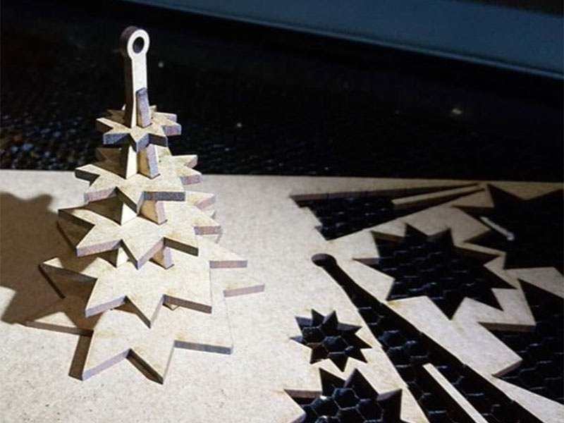 Laser Cut Wooden Decorative Christmas Tree Ornament