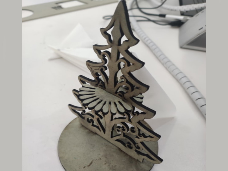 Laser Cut Christmas Tree Napkin Holder Stand