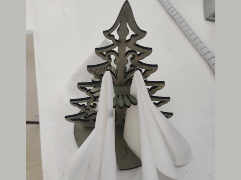 Laser Cut Christmas Tree Napkin Holder Stand