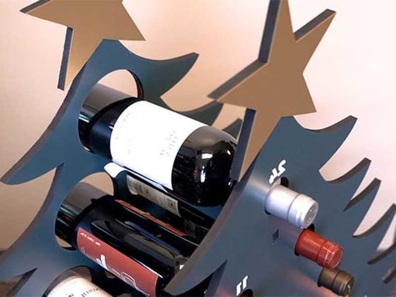 Laser Cut Christmas Tree Bottle Holder Stand for Decor