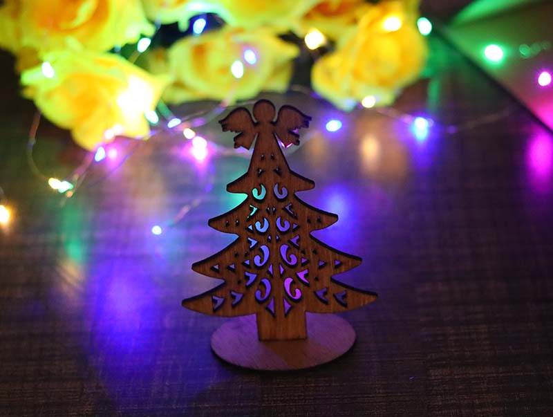 Laser Cut Wooden Christmas Tree Ornament for Decoration