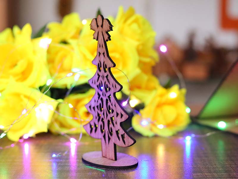 Laser Cut Wooden Christmas Tree Ornament for Decoration