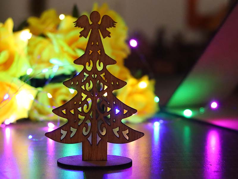 Laser Cut Wooden Christmas Tree Ornament for Decoration