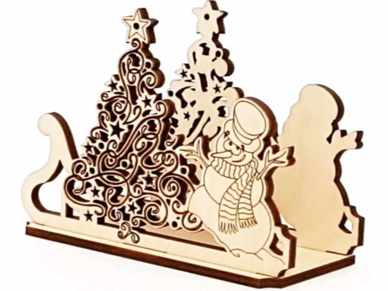 Laser Cut Christmas Tree Snowman Napkin Holder