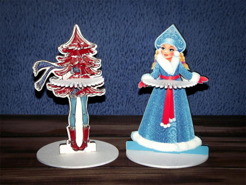 Laser Cut Christmas Tree Snow Maiden Napkin Holder