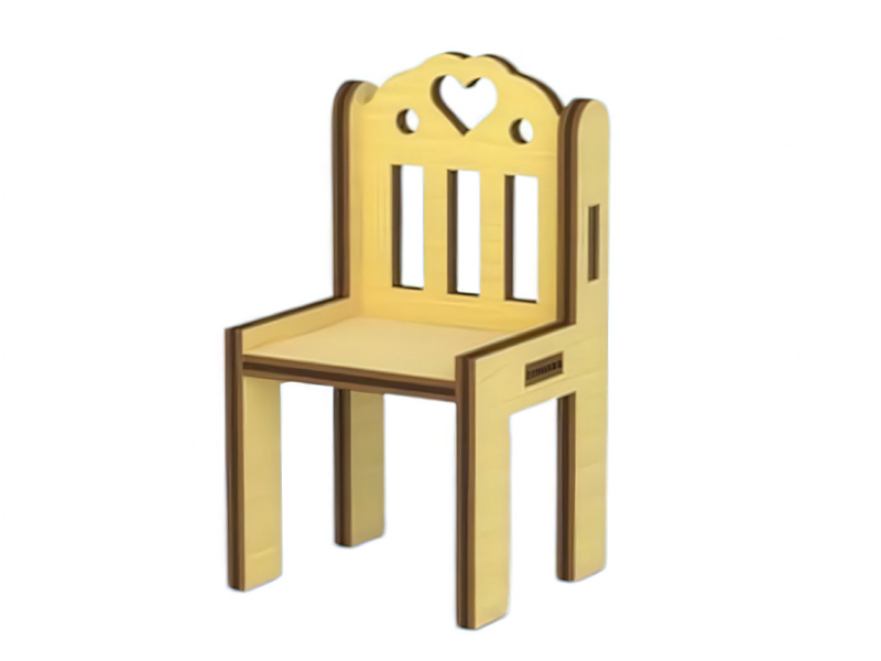 Laser Cut Dollhouse Furniture Miniature Chair Model