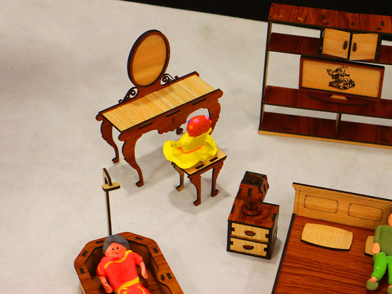 Laser Cut Barbie Doll Miniature Dollhouse Furniture Set