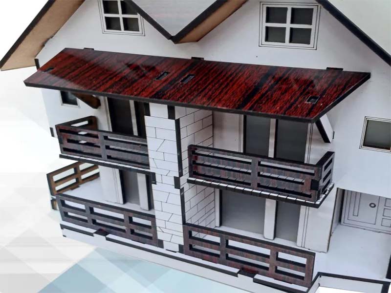 Laser Cut 3D Puzzle Dollhouse Model