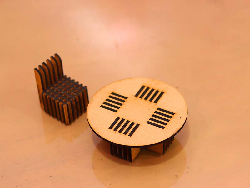 Laser Cut Dollhouse Template Miniature Chair and Table