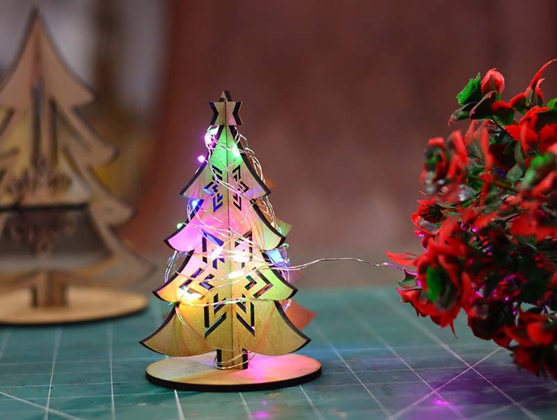 Laser Cut Decorative Wooden Christmas Tree Decorations