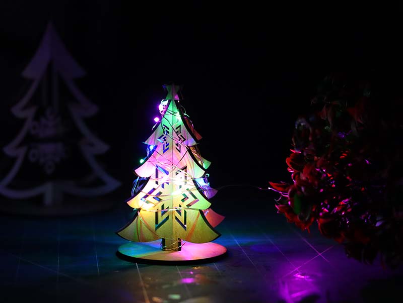Laser Cut Decorative Wooden Christmas Tree Decorations