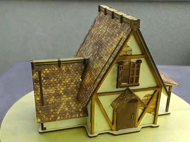 Laser Cut Miniature Dollhouse for Kids