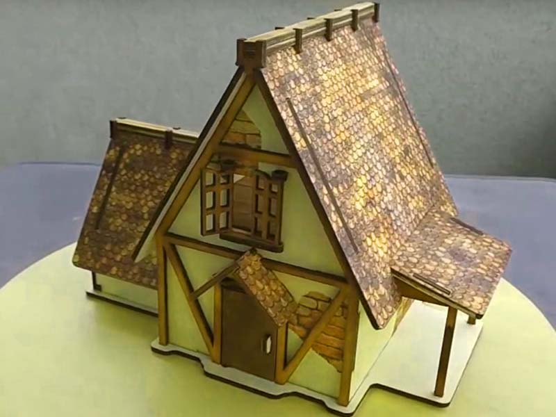 Laser Cut Miniature Dollhouse for Kids