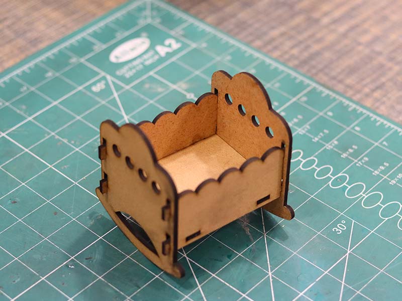 Laser Cut Baby Cradle Dollhouse Miniature Furniture Design