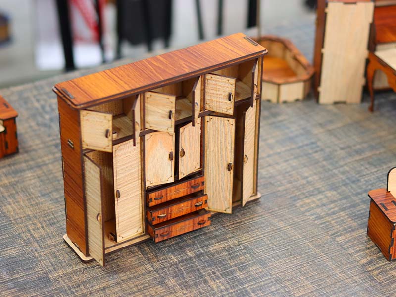 Laser Cut Barbie Doll Wardrobe Dollhouse Furniture Design