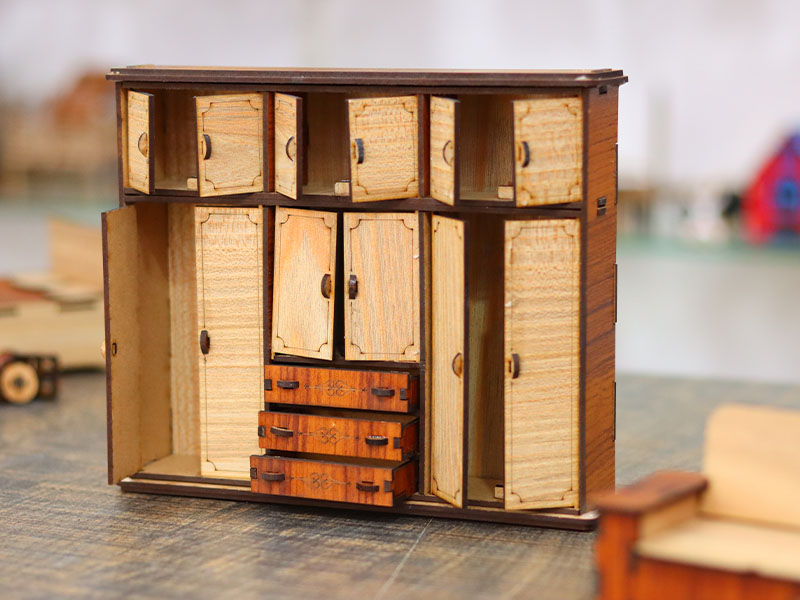 Laser Cut Barbie Doll Wardrobe Dollhouse Furniture Design