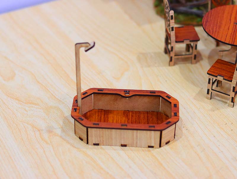Laser Cut Bathtub Dollhouse Miniature Furniture Design