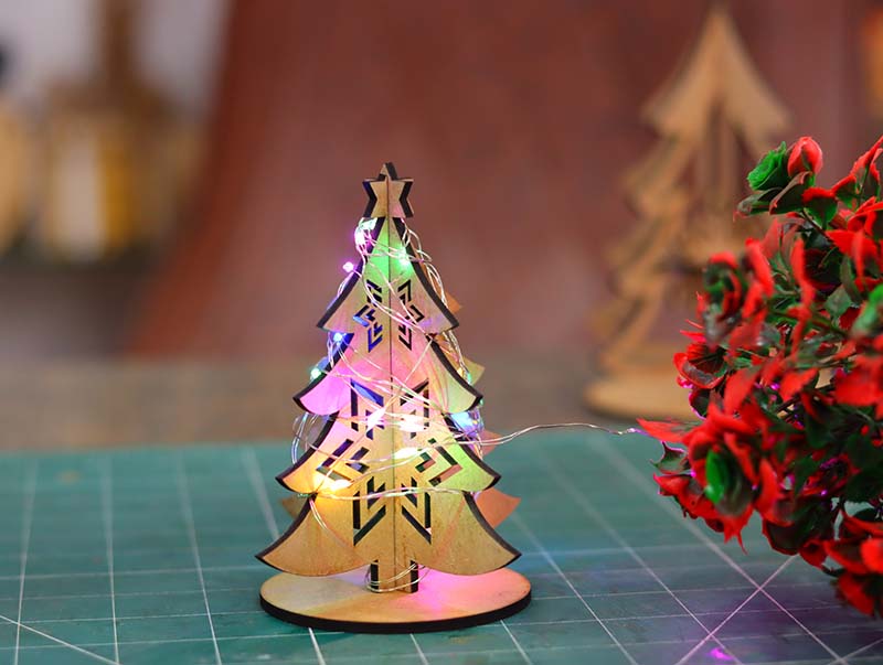 Laser Cut Decorative Wooden Christmas Tree Decorations
