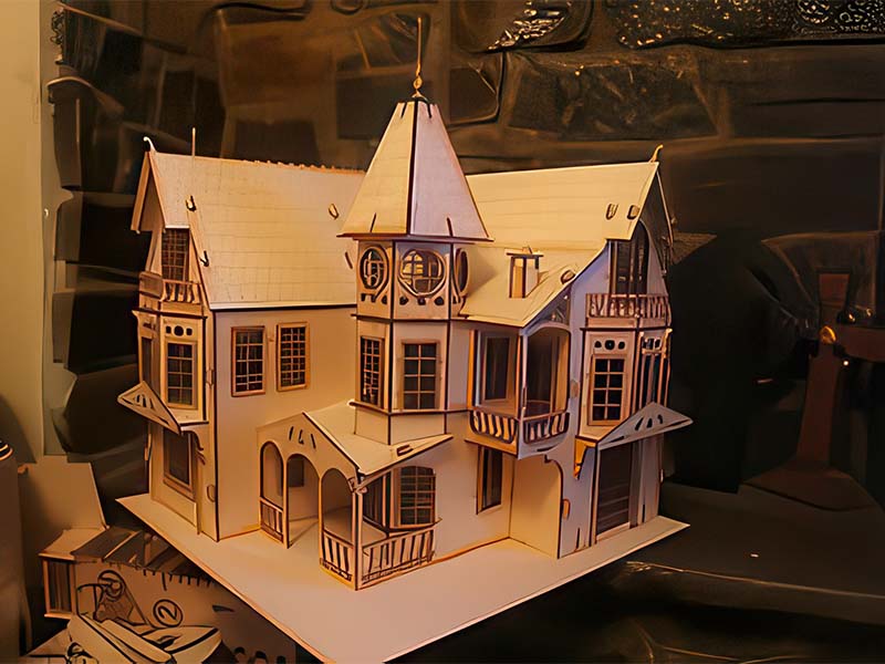 Laser Cut Dollhouse 3D Puzzle Model Kit
