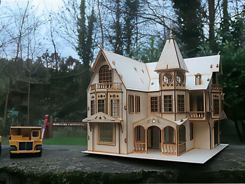Laser Cut Dollhouse 3D Puzzle Model Kit