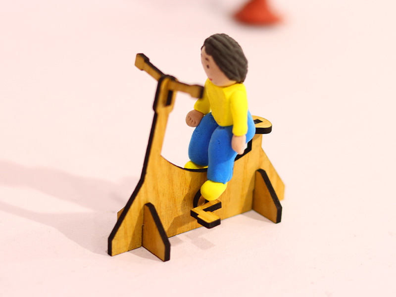 Laser Cut Dollhouse Exercise Cycle Toy Kit