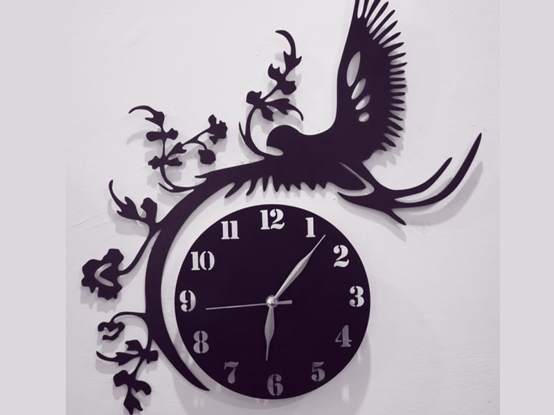 Laser Cut 3D Wooden Flying Bird Wall Clock