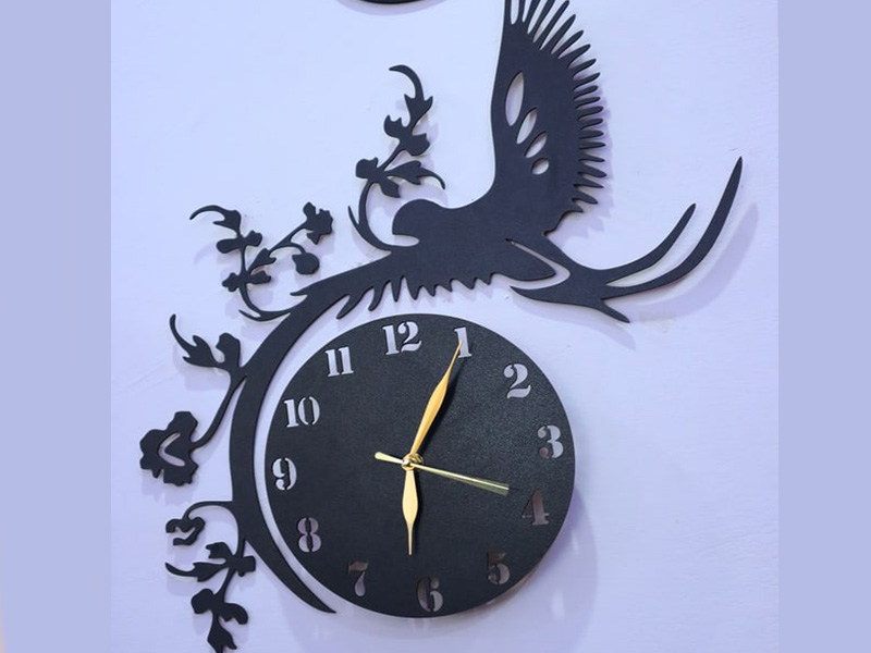 Laser Cut 3D Wooden Flying Bird Wall Clock