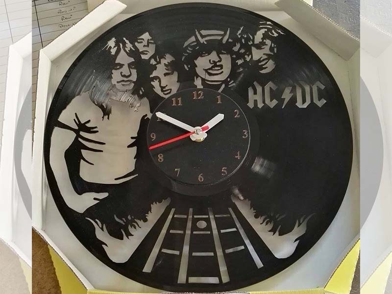 Laser Cut AC DC Wooden 3D Wall Clock Template