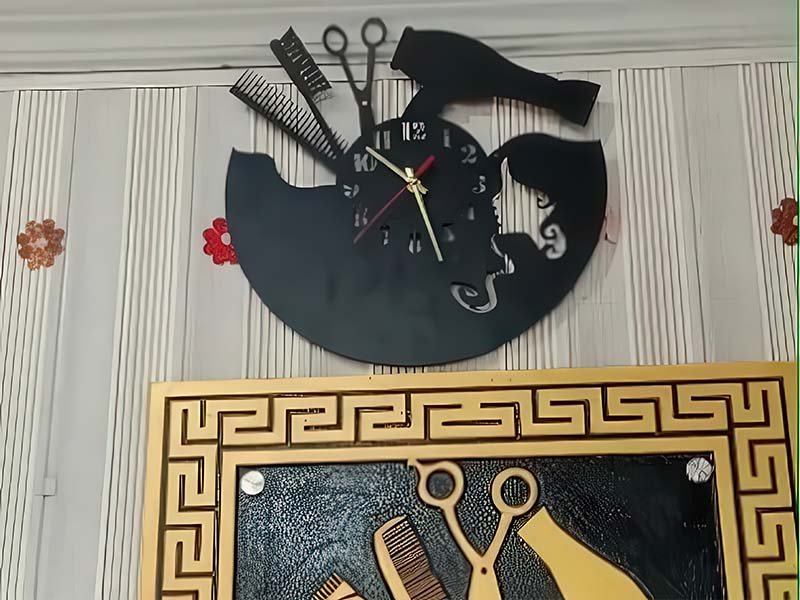Laser Cut Beauty Salon Wall Clock Template