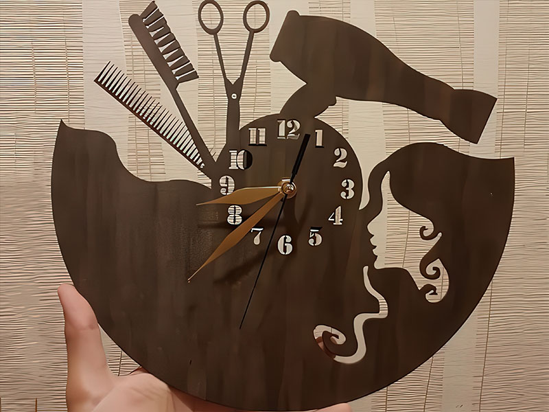 Laser Cut Beauty Salon Wall Clock Template