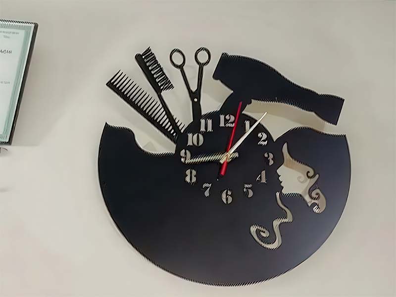 Laser Cut Beauty Salon Wall Clock Template