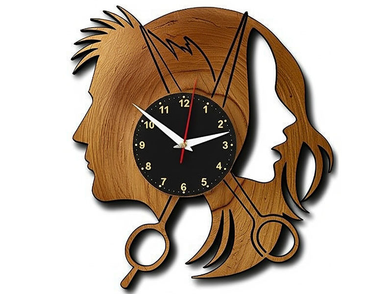 Laser Cut Beauty Hair Salon Wall Clock Decor Ideas