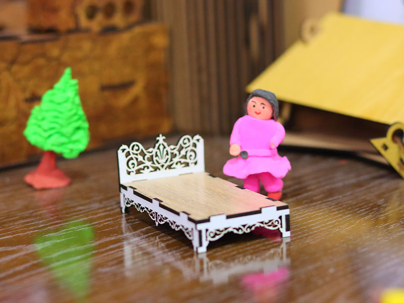 Laser Cut Dollhouse Furniture Barbie Miniature Bed Design