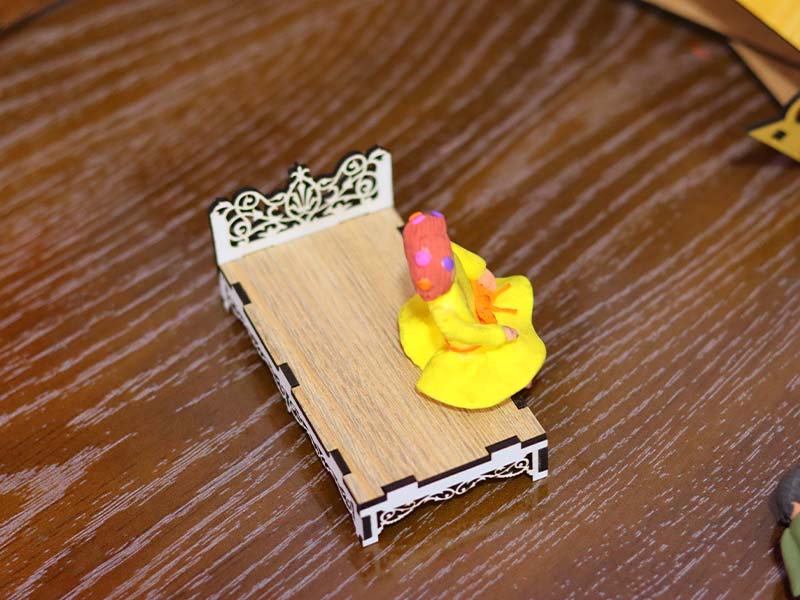 Laser Cut Dollhouse Furniture Barbie Miniature Bed Design